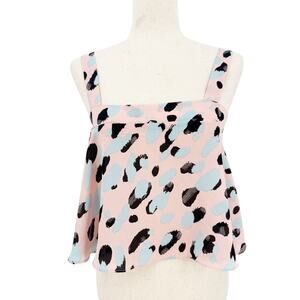 Buddy Love black peach blue Flowy Cropped Tank Top womens XS summer festival NEW